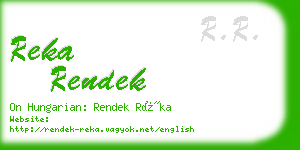 reka rendek business card